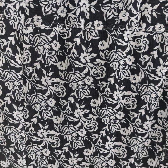 MSK Rose Flower Black White Summer Sheer Fabric Comfortable Summer Dress 8P - Picture 7 of 11